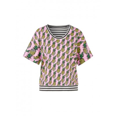 Marccain Sports - YS 4850 J72 - T-shirt met ananas en strepen